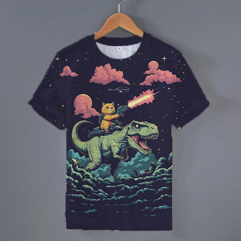 Camiseta Gato en T-Rex