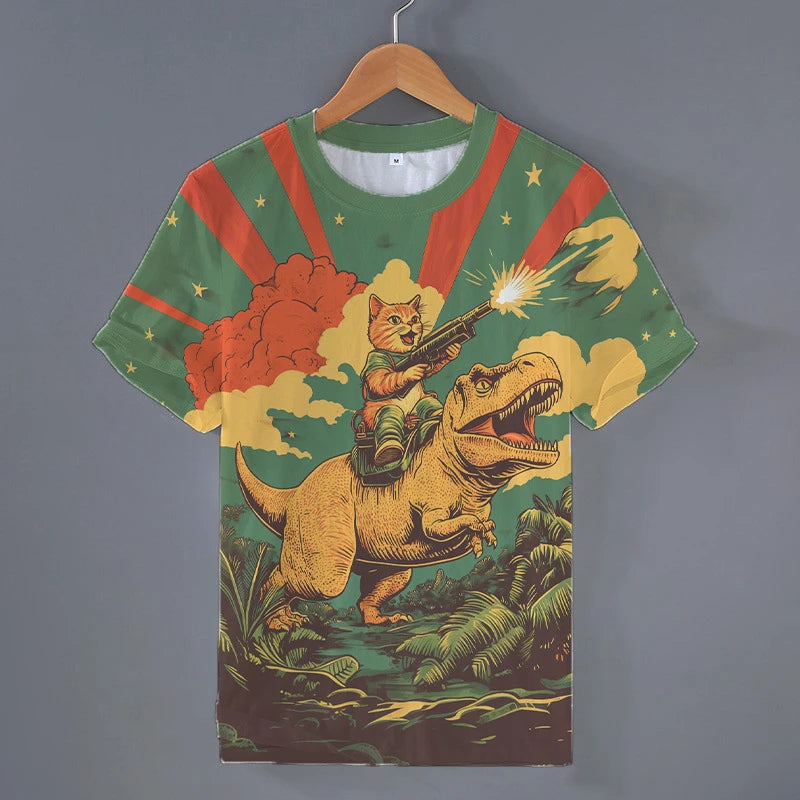 Camiseta Gato en T-Rex