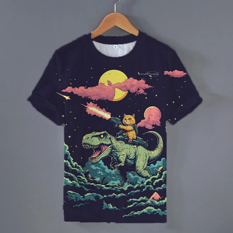 Camiseta Gato en T-Rex