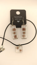 Pendientes y Collar Rosas Claras